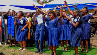 PCEA Nakuru West Medical College choir and worship team during a live event